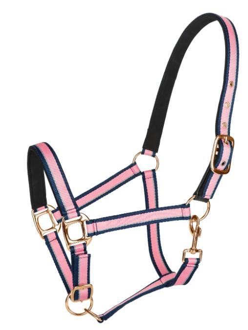 TuffRider Adjustable Nylon Breakaway Halter with Padded Crown And Rose Gold Hardware