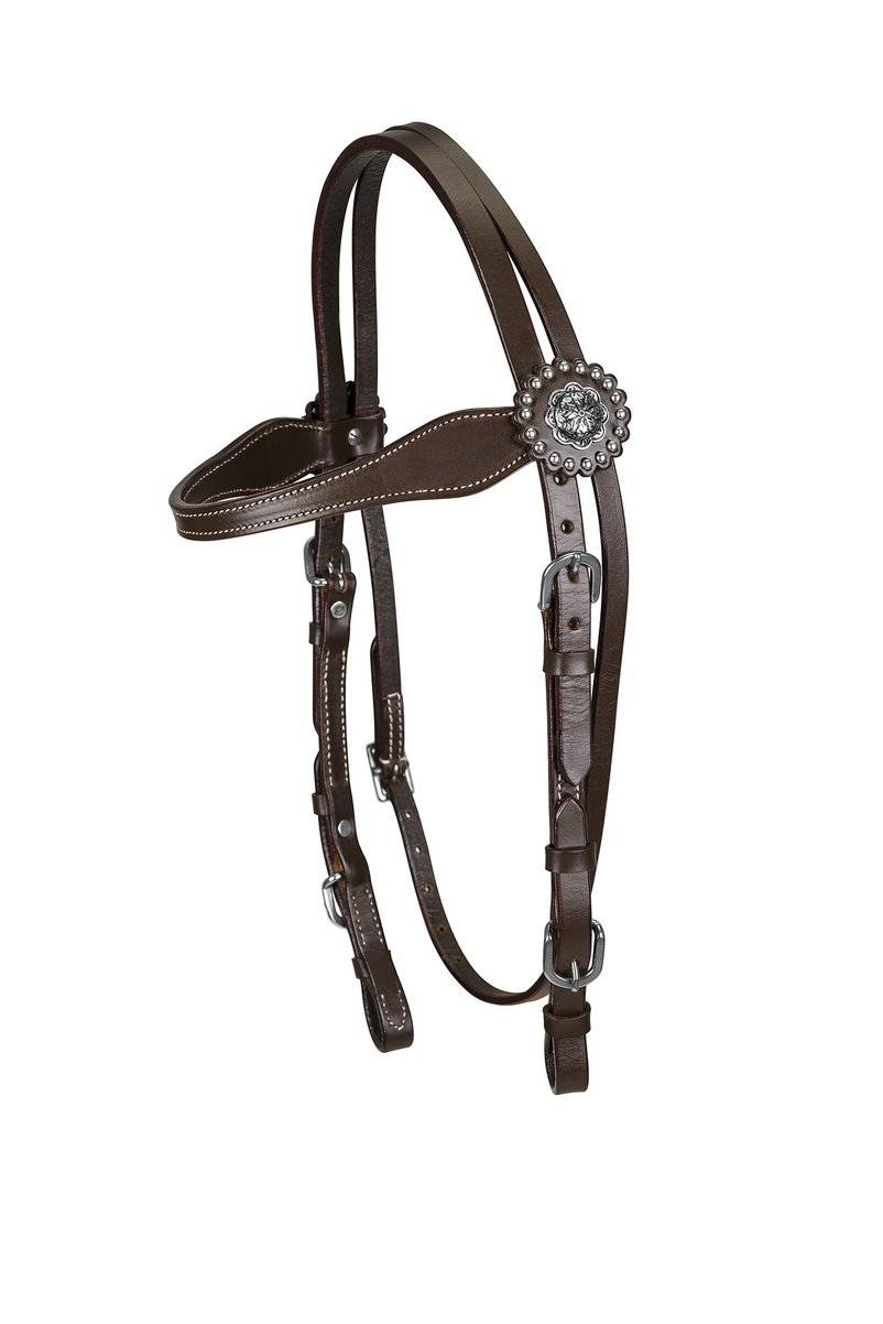 TuffRider Western Browband Headstall Concho With Buckle Bit Ends