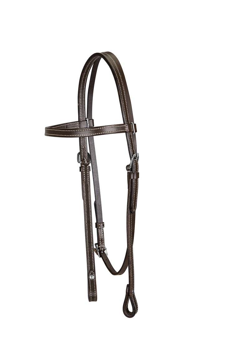 TuffRider Western Browband Headstall With Chicago Screw Bit Ends