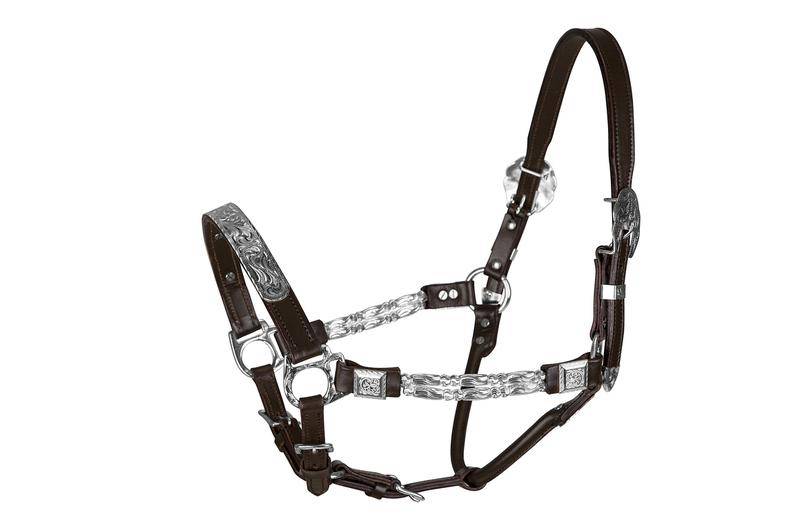 1014-1282_H TuffRider Western Deluxe Show Halter With Silver H sku 1014-1282_H