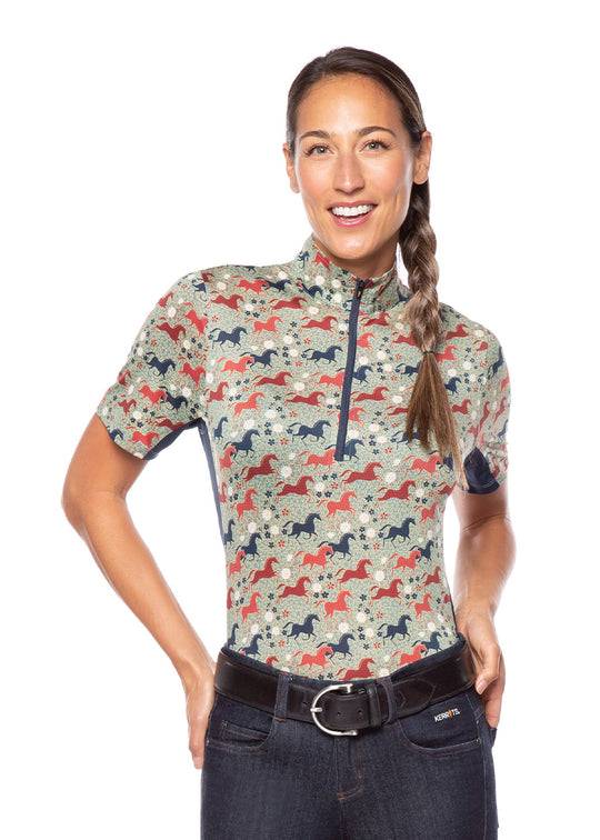 Kerrits Ladies Aire Ice Fil Short Sleeve Shirt - Print