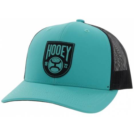 Hooey Bronx 6-Panel Trucker Cap with Black/Turquoise Patch