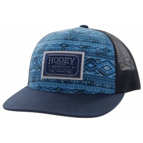 Hooey Doc 5-Panel Trucker Cap with Blue/White Rectangle Patch