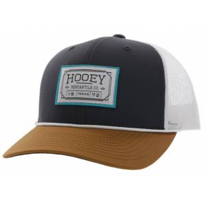 Hooey Doc 6 Panel Trucker Cap with White/Blue Rectangle Patch
