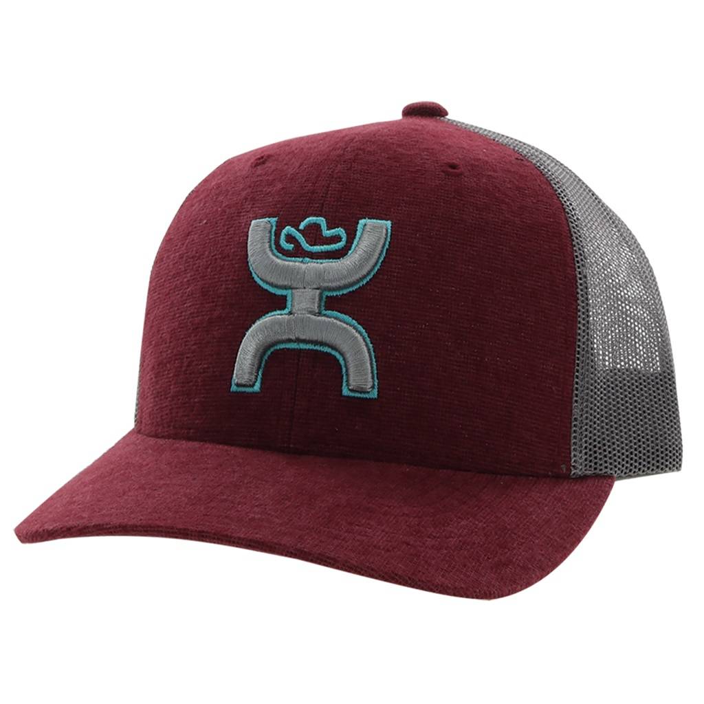 Hooey Sterling 6-Panel Trucker Cap with Grey/Turquoise Hooey Logo