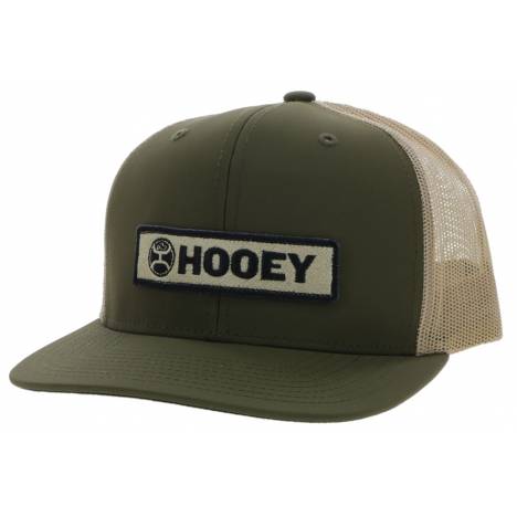 Hooey Lock-Up 6-Panel Trucker Cap withTan/Black Rectangle Patch