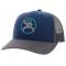 Hooey Strap Roughy 6-Panel Trucker Cap with Grey/Turquoise Circle Patch