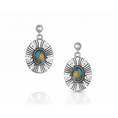 Montana Silversmiths Geometric Turquoise Stone Earrings