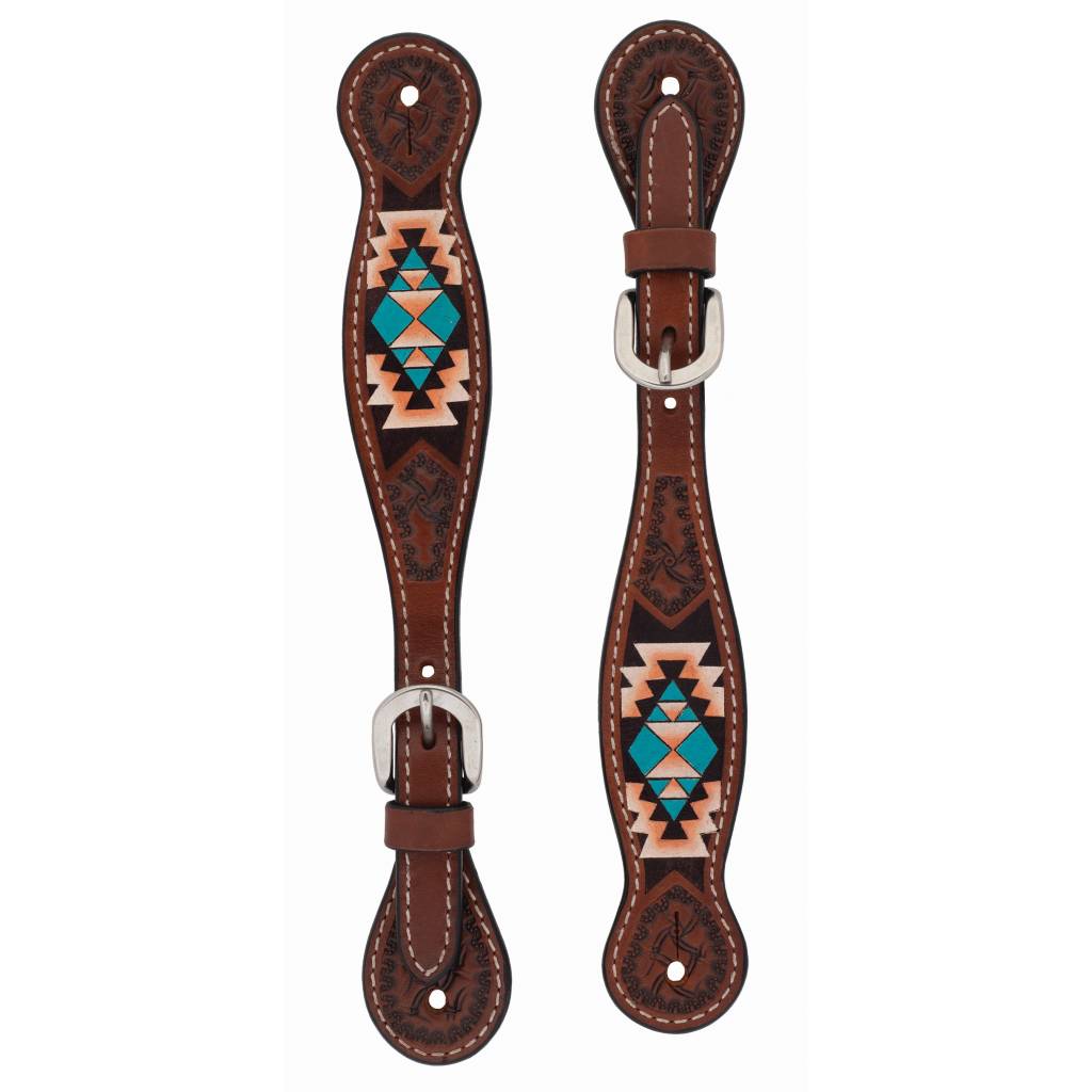 Weaver Ladies Turquoise Cross Aztec SpurStraps