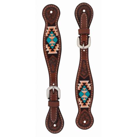 Weaver Ladies Turquoise Cross Aztec SpurStraps