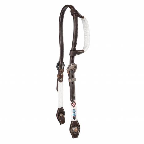 Tabelo Ear Headstall with Aztec Beaded Trim