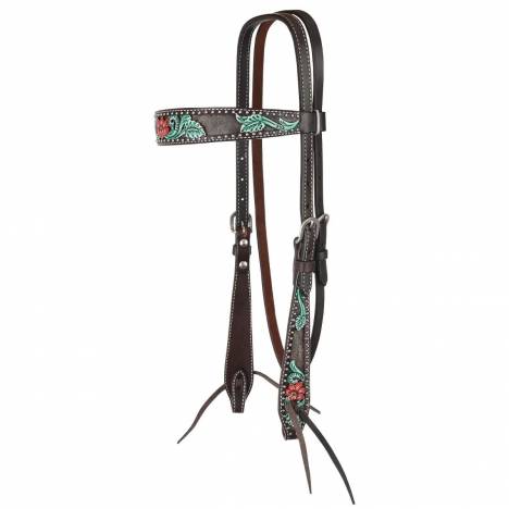 Circle Y Cactus Flower Filigree Browband Headstall