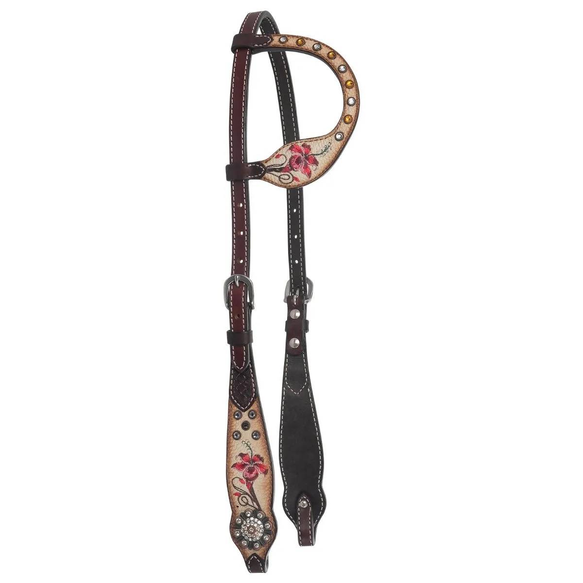 1005-17-ST Circle Y Fire Lily One Ear Headstall sku 1005-17-ST
