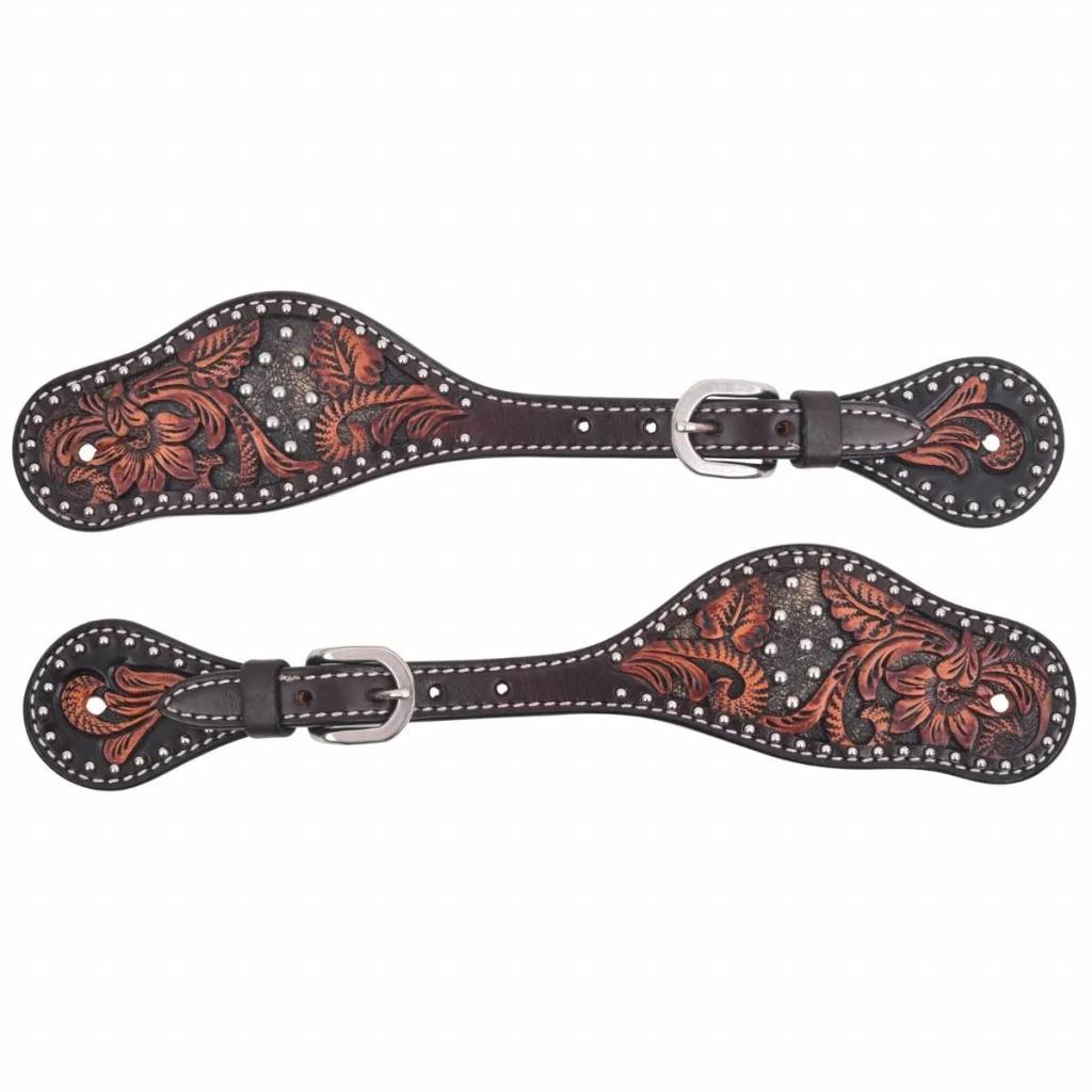 Circle Y Mens Dark Flash Arizona Flower Spur Straps