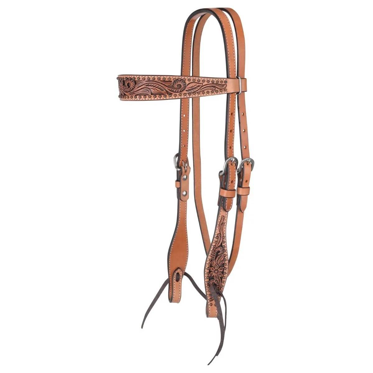 1011-12-S6 Circle Y Texas Flower Classic Browband Headstall sku 1011-12-S6