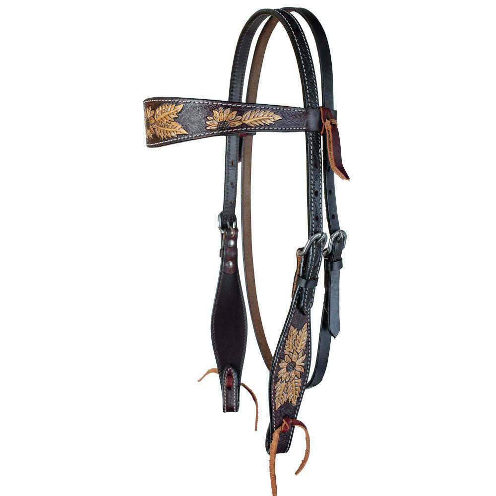 1016-12-SC Circle Y Golden Sunflower Browband Headstall sku 1016-12-SC