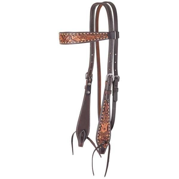 1019-12-SV Circle Y Dusty Floral Browband Headstall sku 1019-12-SV