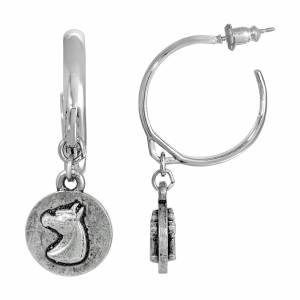 1928 Jewelry Hoop Horse Head Drop Earrings