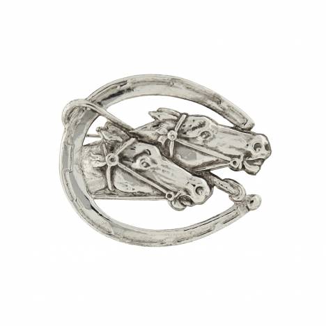 1928 Jewelry Horseshoe and Horses Pin