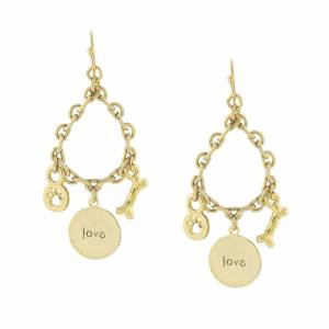 1928 Jewelry Love Paw Bone Drop Earrings