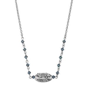 1928 Jewelry Blue Bead with Paw & Bone Necklace