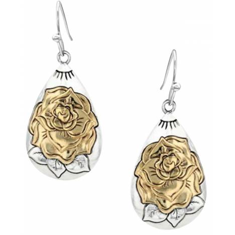 Montana Silversmiths Emerging Rose Teardrop Earrings