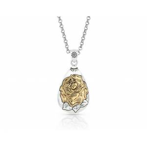 Montana Silversmiths Emerging Rose Teardrop Necklace