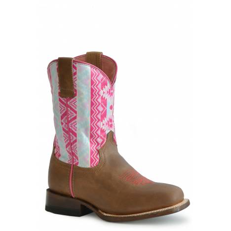 Roper Kids Printed Native Design Square Toe Boots