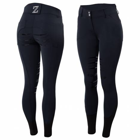 Horze Ladies Tori Full Seat Silicone Breeches with Back Pocket Embroidery