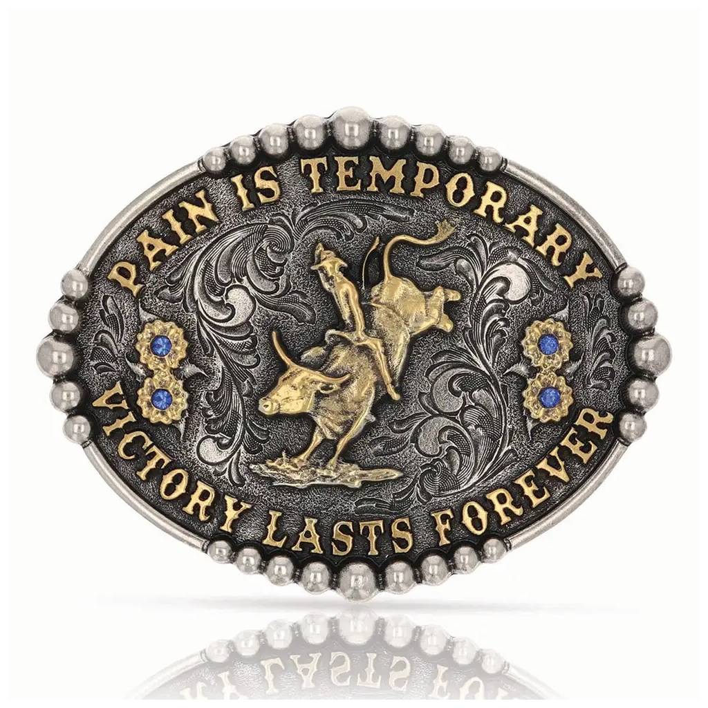 Montana Silversmiths Pain Is Temporary Bull Riding Attitude Buckle