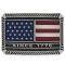 Montana Silversmiths Trimmed Square American Flag Attitude Belt Buckle