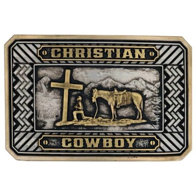 Montana Silversmiths Beaming Christian Cowboy Attitude Buckle