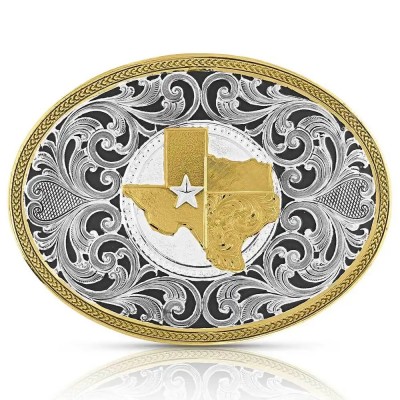 Montana Silversmiths Lone Star Texas State Filligree Buckle