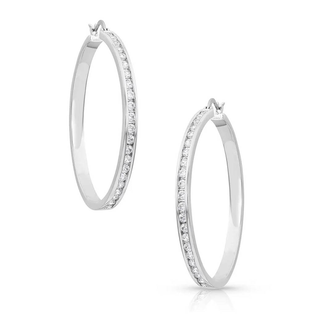 Montana Silversmiths Star Light Lined Hoop Earrings