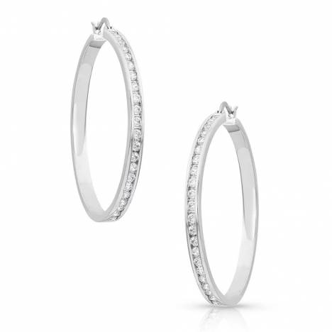 Montana Silversmiths Star Light Lined Hoop Earrings