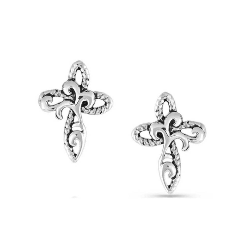 Montana Silversmiths Growing Faith Cross Earrings