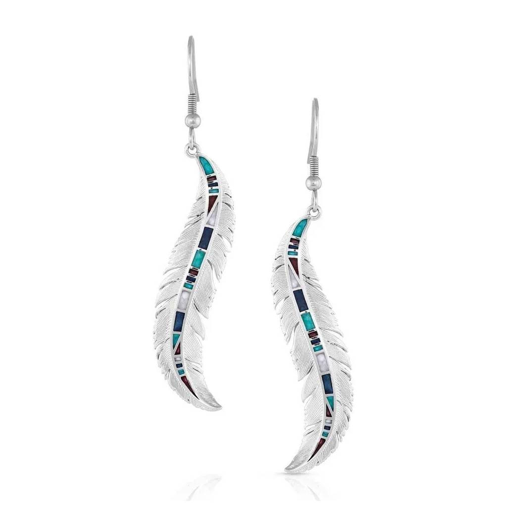 Montana Silversmiths Breaking Trail Feather Earrings