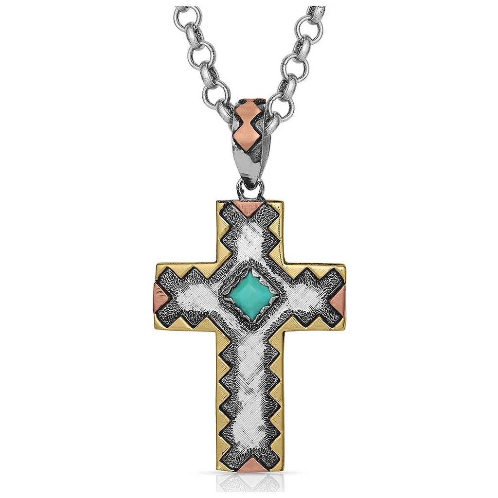 Montana Silversmiths Antiqued Serrated Cross Necklace