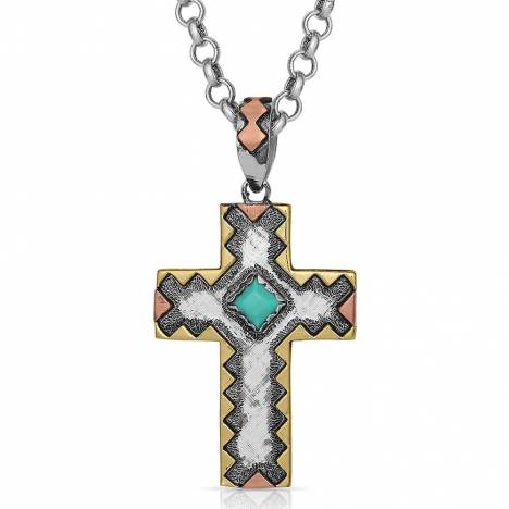 Montana Silversmiths Antiqued Serrated Cross Necklace