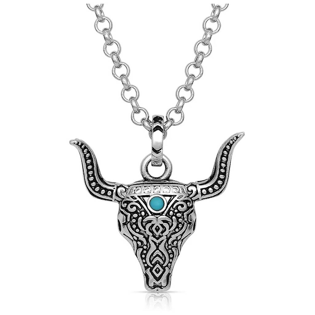 Montana Silversmiths Sky Touched Steer Head Necklace