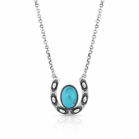 Montana Silversmiths Within Luck Turquoise Horseshoe Necklace