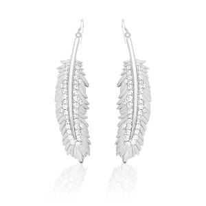 Kelly Herd Shimmering Feather Dangle Earrings