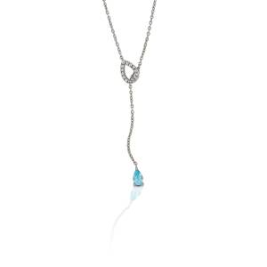 Kelly Herd Blue Topaz Fixed Lariat Necklace