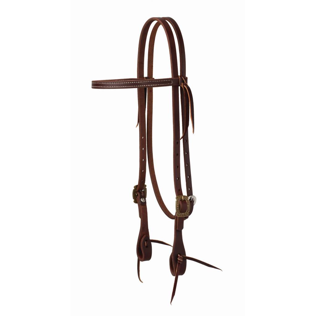 Weaver Working Tack Straight Brow Headstall with Vintage 31 Center Bar Buckle Designer Hardware