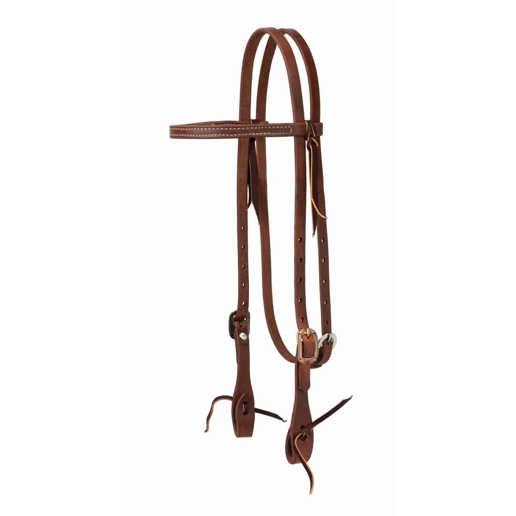 Weaver ProTack Straight Brow Headstall withSaltlick Center Bar Buckle Designer Hardware