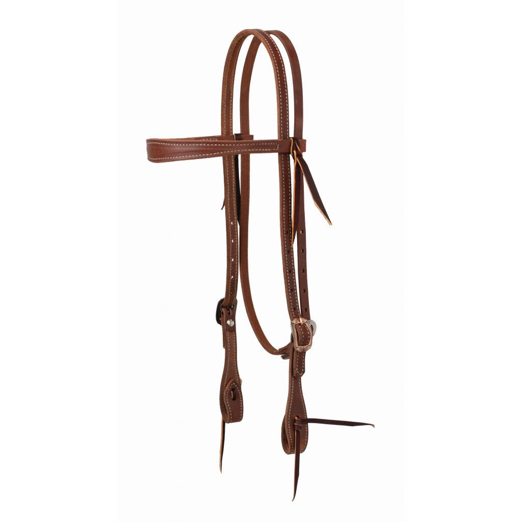 Weaver ProTack Slim Brow Headstall withSaltlick Center Bar Buckle Designer Hardware