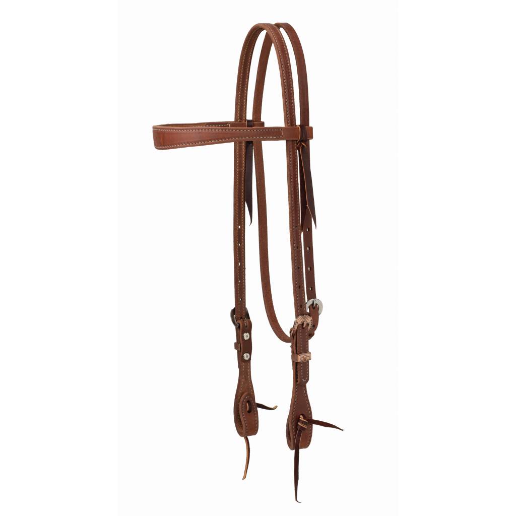 Weaver ProTack Slim Brow Headstall withSaltlick Heel Buckle Designer Hardware