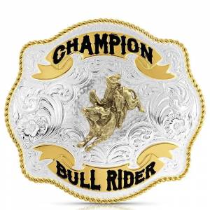 Montana Silversmiths Scalloped Champion Bullriding Belt Buckle