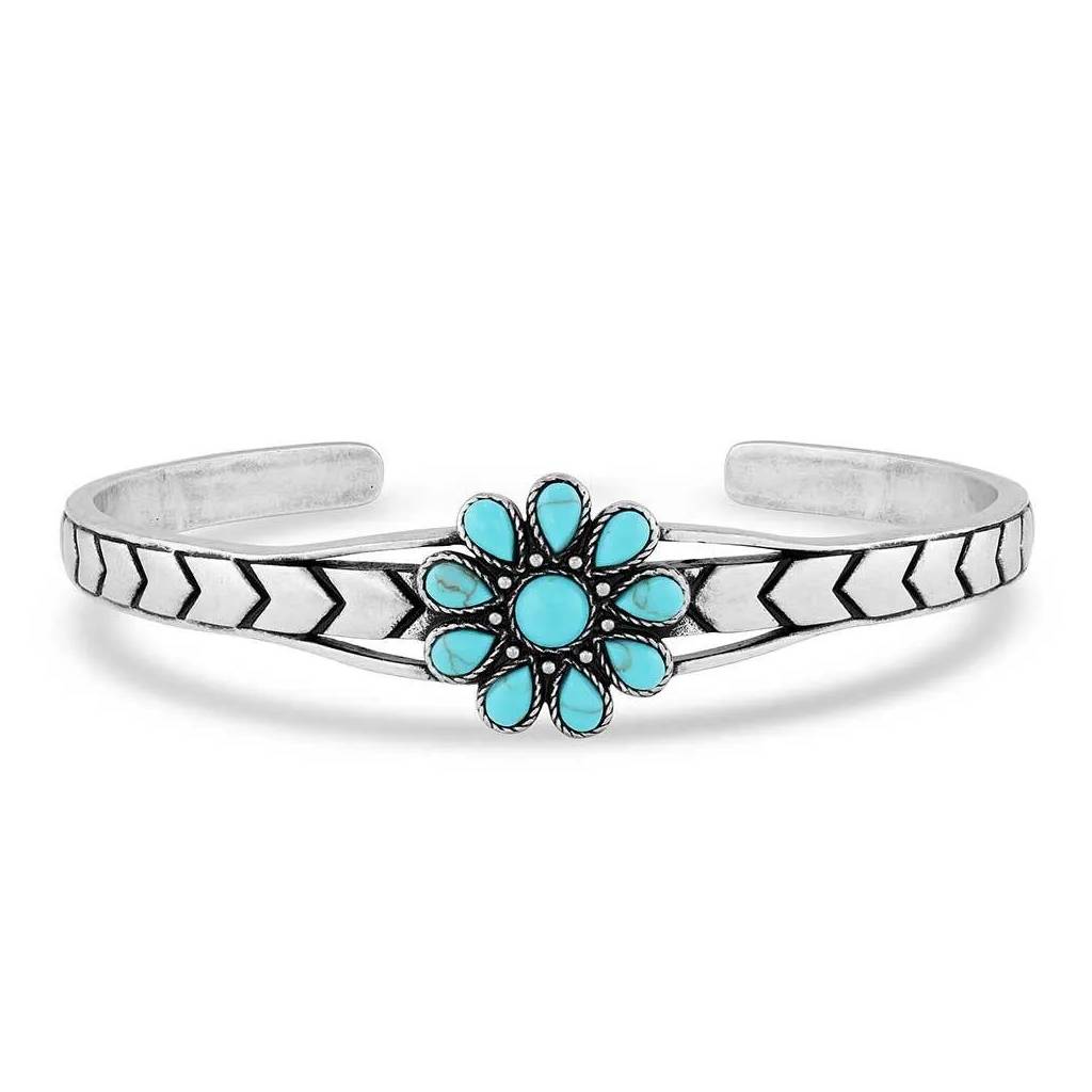 Montana Silversmiths Blue SunflowerTurquoise Cuff Bracelet