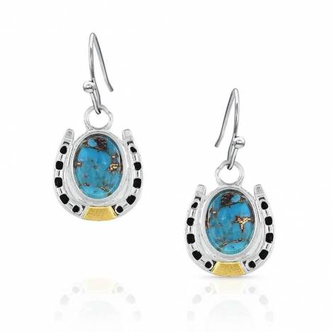 Montana Silversmiths Set In Stone Gold & Turquoise Earrings